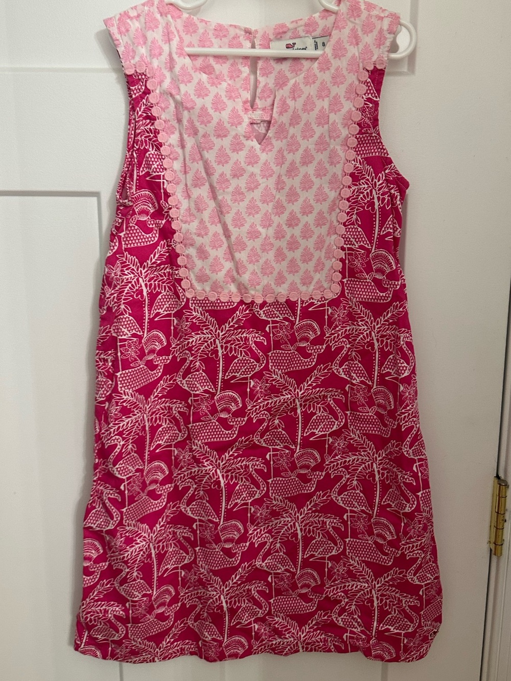 Vineyard Vines Pink and White Printed Sleeveless Dress